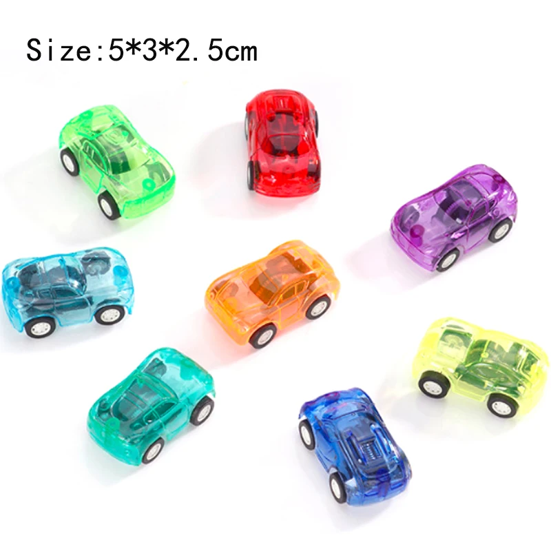 5pcs transparent mini pull back car educational toys novelty funny toy gifts random color for kids