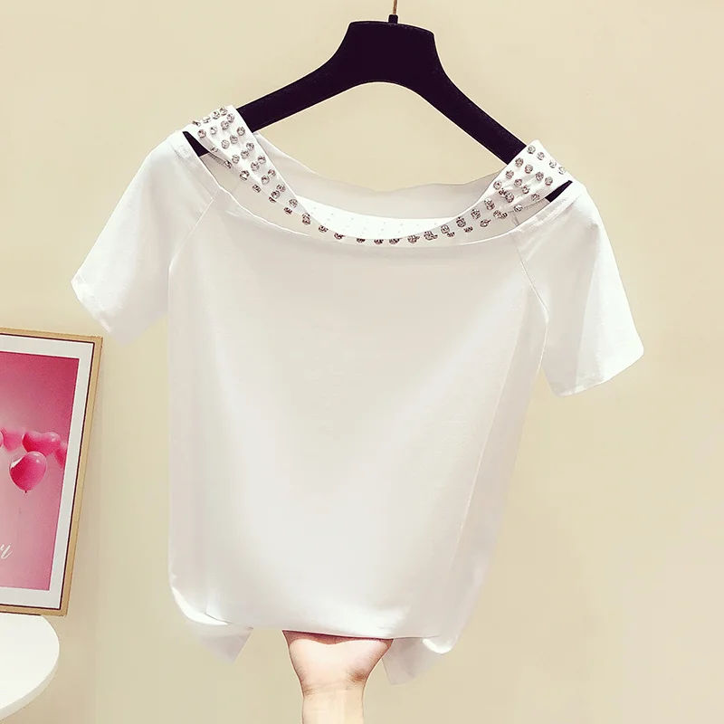 Summer 2022 New Short Sleeve Womens Casual T-Shirts Korean Style Office Lady Concise Spliced Elegant Loose Fashion Solid Blouse