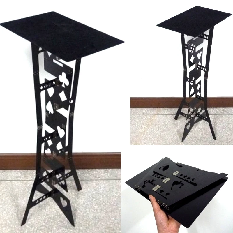 Aluminum Magic Folding Table (Alloy,Black Color) Magicians Best Table Stage Close Up Illusions Gimmick Accessories Magic Tricks