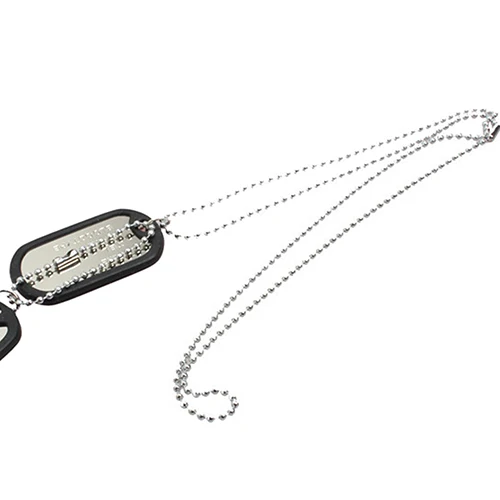 Fashion Military Collares Black 2 Dog Tags Chain Pendants Necklaces Army Style Kolye Necklace Jewelry Christmgift for Men Bijoux