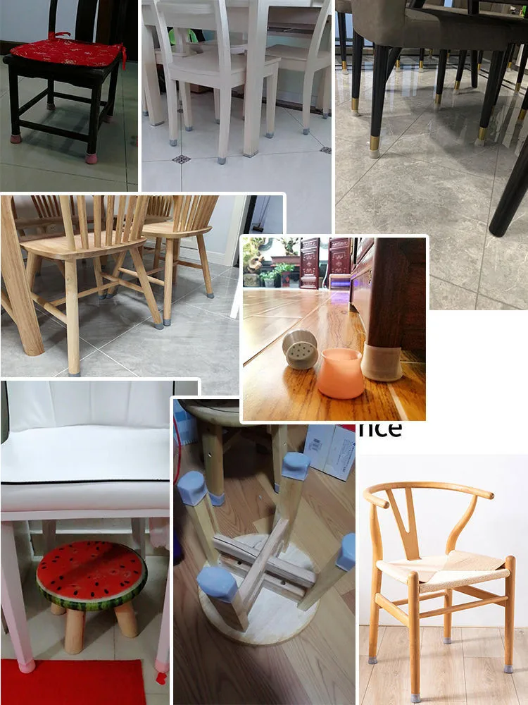 8/16PCS Table Chair Leg Silicone Cap Pad Protection Table Feet Cover Floor Protector Non-slip Table Chair Rubber Feet Pad