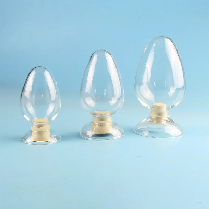 Conical seed bottle 125/250/500ml glass sample bottle chicken heart bottle display bottle with rubber stopper