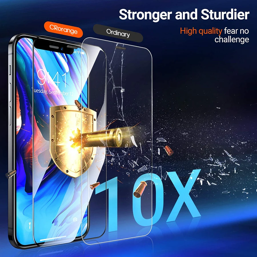 3 Pcs Film For iPhone 12 11 Pro X XS MAX XR Tempered Glass New Alloy Dust Net Glass For iPhone 14 13 Pro 15 Pro Screen Protector