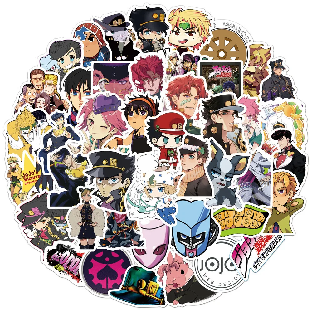 10/30/50PCS Cartoon JOJO\'s Bizarre Adventure Anime Graffiti Sticker Notebook Guitar Bike Skateboard Waterproof Sticker Wholesale