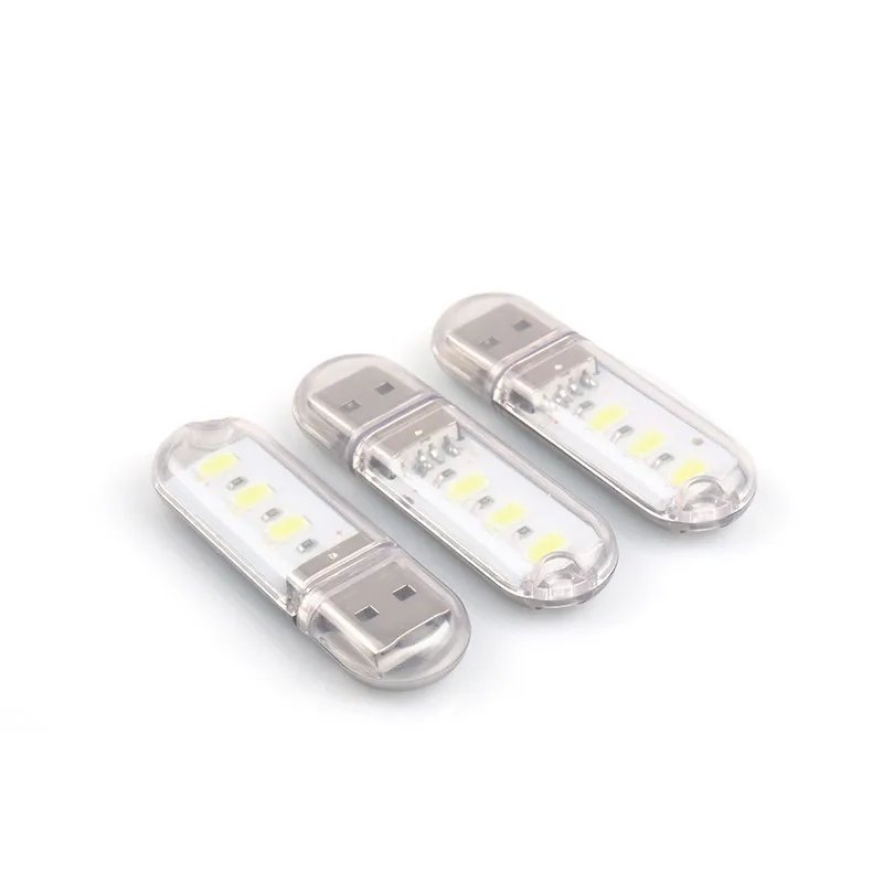 USB LED Desk Lamp Mini Portable Night Vision Light Gift Mobile Lamp Reading Book Lamp 3leds For Power Bank PC Laptop Notebook