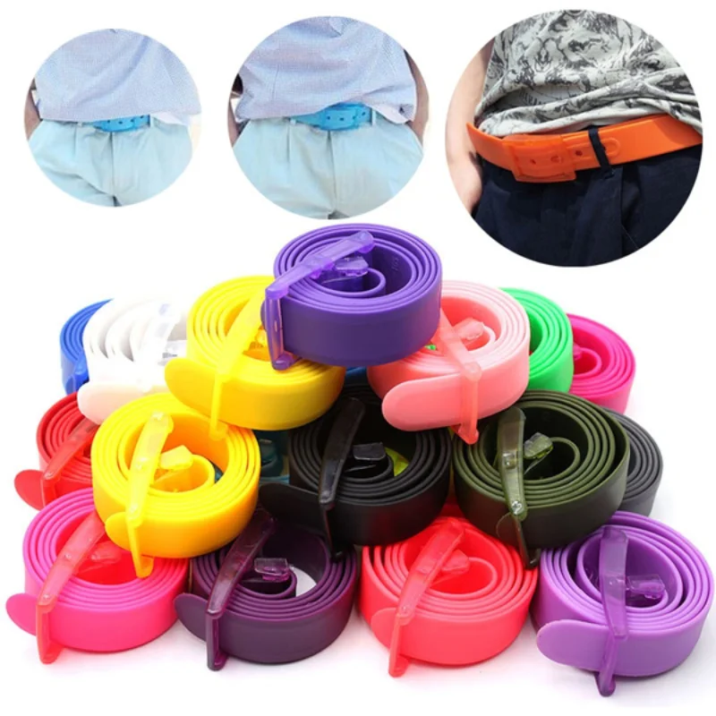 Color Unisex Rubber Golf Pants Belts for Men Adjustable Cut-to-fit Waterproof Plastic Prevent Allergy Belt Fashionable Belt Gift