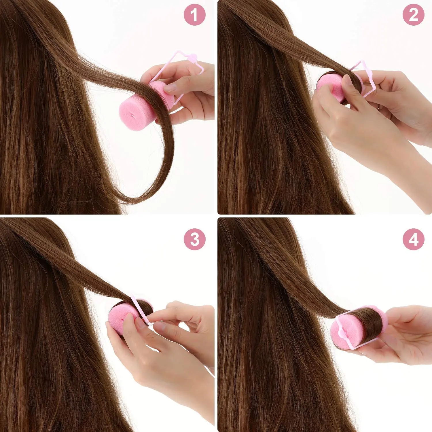 24pcs/Set Pink Soft Sponge Foam Cushion Hair Rollers Curlers Salon Barber DIY Curls Hairdressing Tool Kit DIY Home
