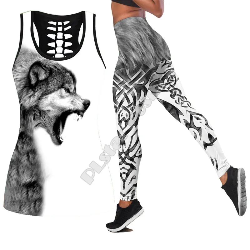 

Gray Wolf 3D All Over Printed Legging Tank top Suit sexy Yoga Fitness Soft Legging Summer Women For Girl 01