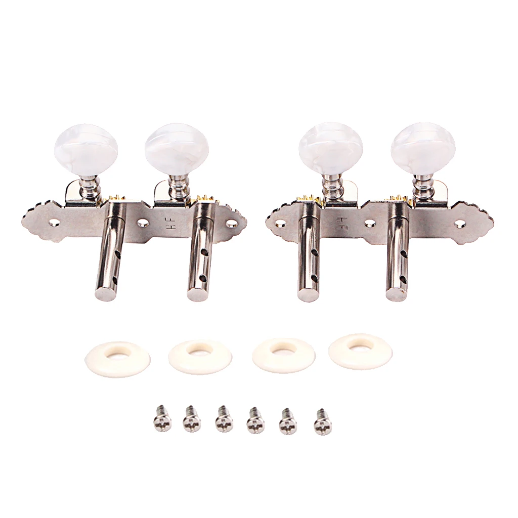 1R1L Guitar String Button Tuning Peg Tuners Set with Screws Gaskets, for 4-String Cigar Box Ukulele