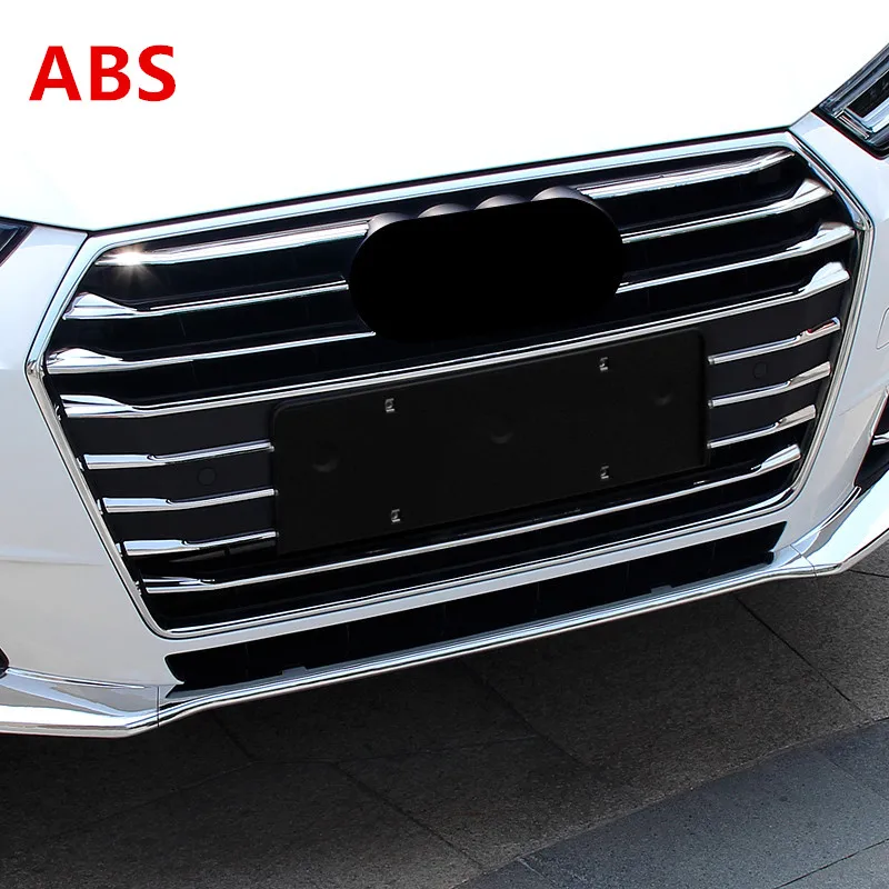 CNORICARC Front Bumper Middle Grill Grids Trim Strips Car Styling Exterior Modification Accessories Sticker For Audi A4 2016-17