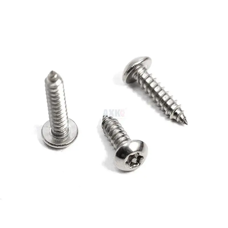 20pcs M2.9 M3.5 M3.9 M4.2 M4.8 304 A2-70 Stainless Steel Six Lobe Torx Pan Round Head with Pin Security Self-tapping Wood Screw