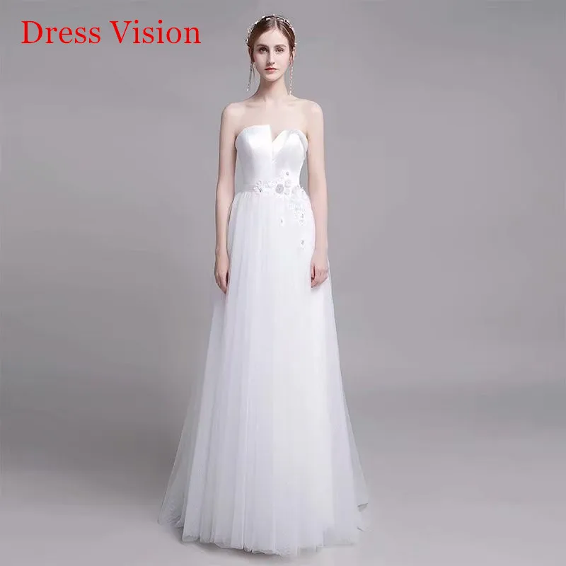 웨딩 드레스 паа기사 신부 가운 Vestido De Novia 로브 드 Mariage 튜브 탑 신부 새틴 단순