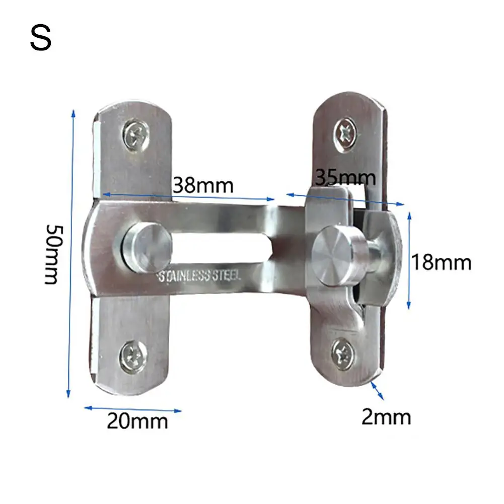 Stainless Steel 90 Degree Door Buckle Door Hasp Latches Sliding Door Chain Lock Anti-theft Window Door Lock Hardware