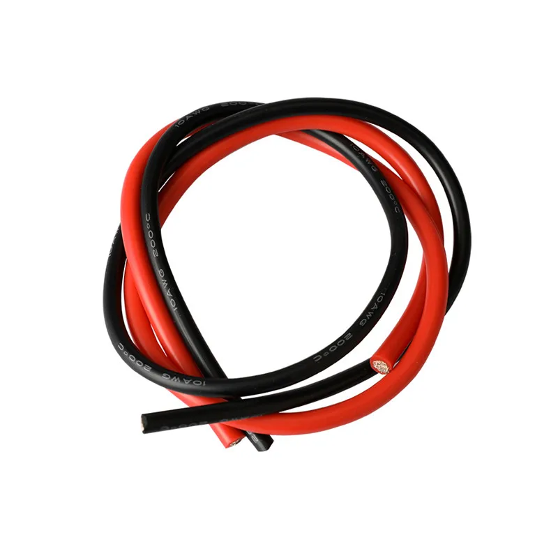 2M/Lot 12/14/16/18/20/26/28/30 AWG Gauge Wire Flexible Silicone Stranded Copper Cables For RC 1m Black and 1m Red Color