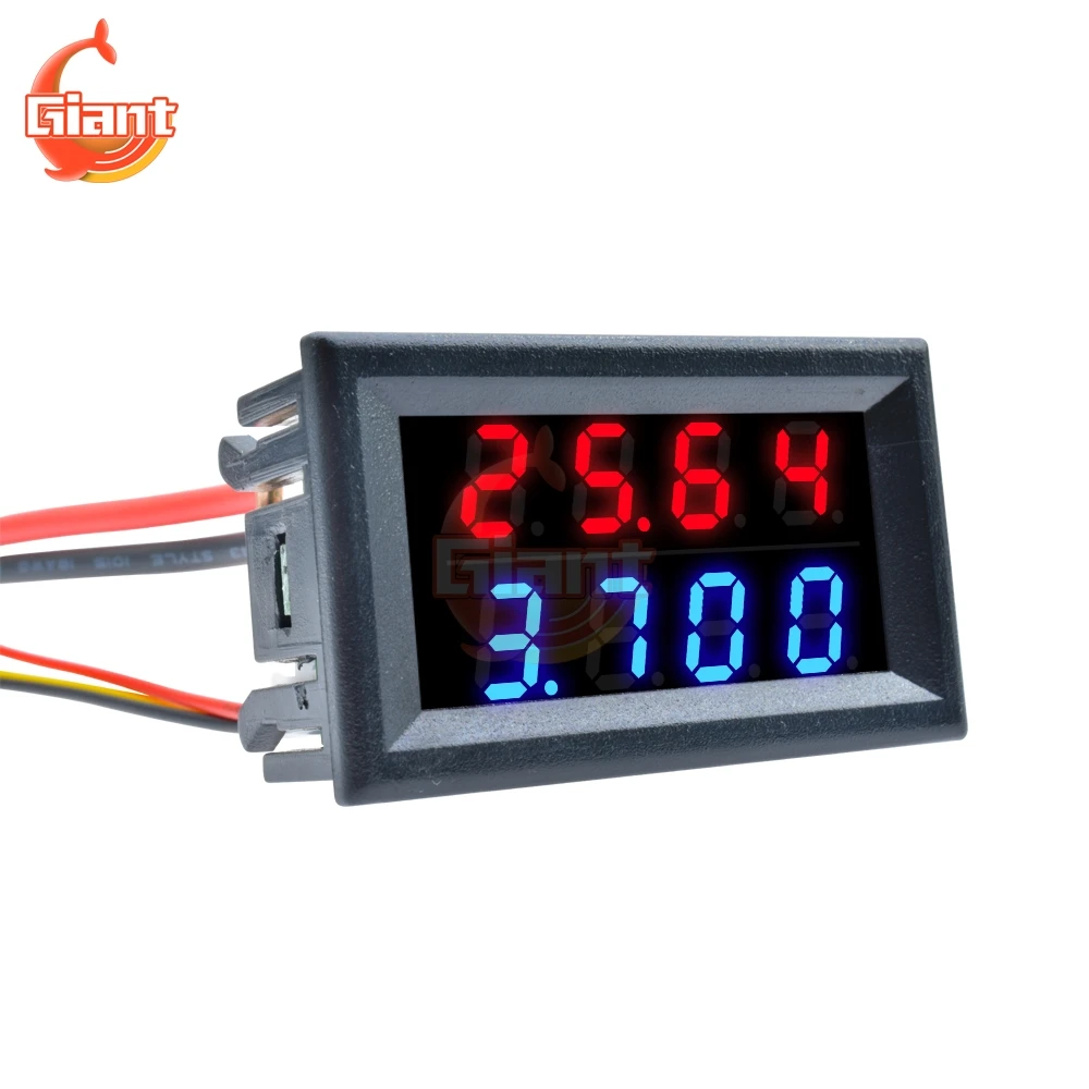 Mini 5 Wires Digital 0.28\'\' DC 0-100V 10A Voltmeter Ammeter Volt Amp Voltage Current Meter Tester Panel Dual LED Display DC 5V