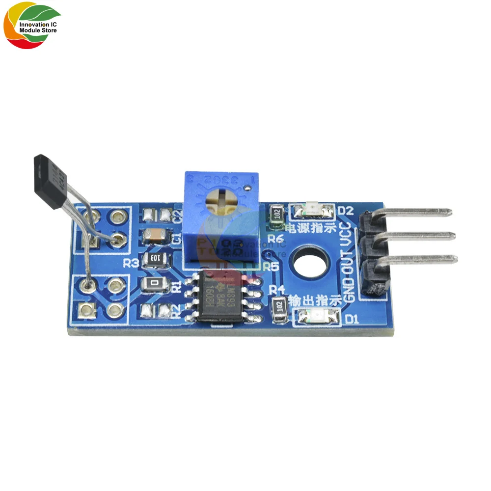 5V 3.3V LM393 Hall Sensing Probe Hall Switch Sensor Module Motor Speed Test PCB Board Module For Arduino Magnetic Detect Car