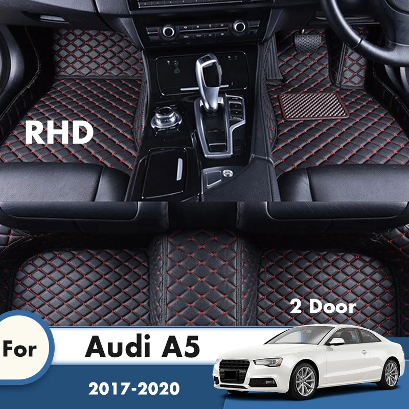 

RHD Custom Car Floor Mats For Audi A5 2 Door 2020 2019 2018 2017 Auto Styling Interior Decoration Leather Carpets Foot Pads