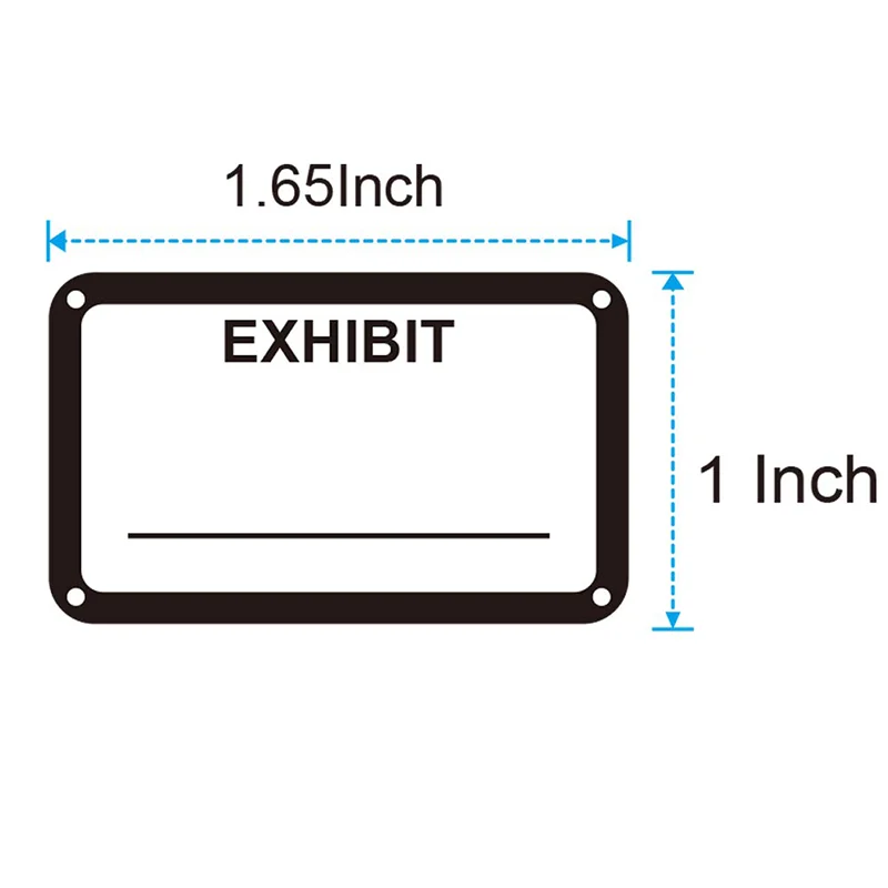 White Legal Exhibit Stickers 1.65 X 1 Inch Blank File Folder Labels Tabs Trial Exhibit Stickers Color-Coded Exhibit Labels