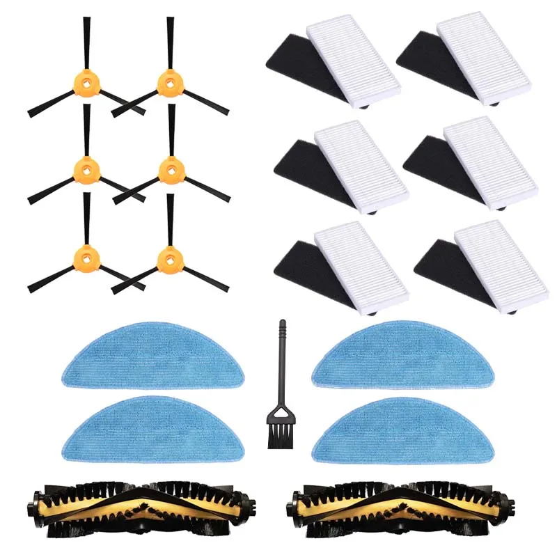 메인 브러시 + Hepa 필터 + Ecovacs Deebot N79 N79S 79 C 620 DN621 용 걸레질 천, 로봇 진공 청소기 세척 가능 부품 키트