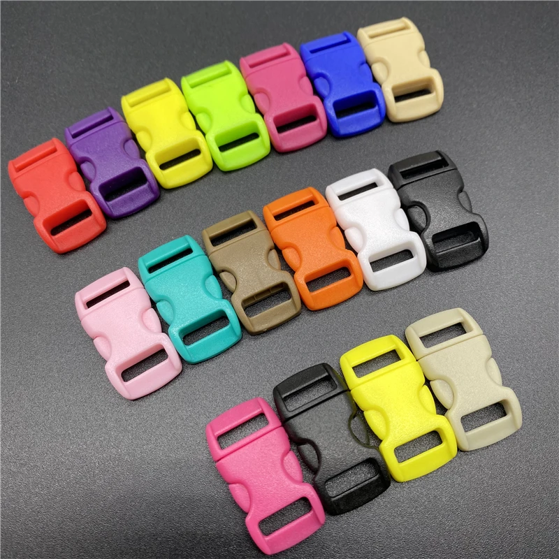 10pcs/Lot 10mm Inside Diameter Of Contoured Side Release For Paracord Bracelet Plastic Buckle DIY Pet Release Buckle