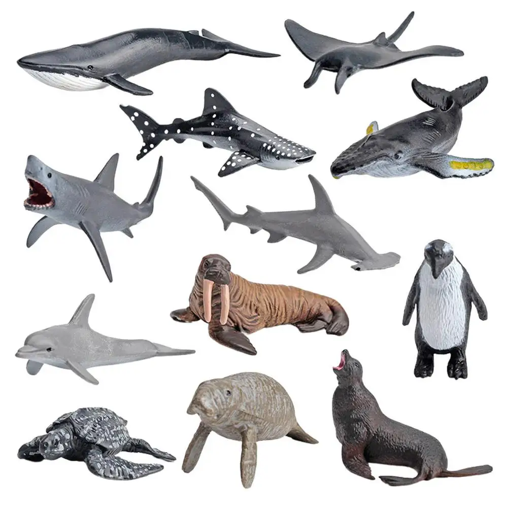 

Sea Animals Toys Realistic Ocean Fish Models Figure Toys Set Of 12 Under The Sea Figures Great White Shark Dolphin White Shar