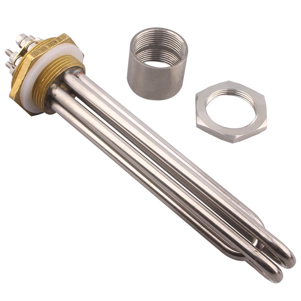 220v/380V Immersion Water Heating Element SUS304 Electrical Brewery Heater DN32 DN40 Resistance 2KW/3KW/3750W/4.5KW/6KW