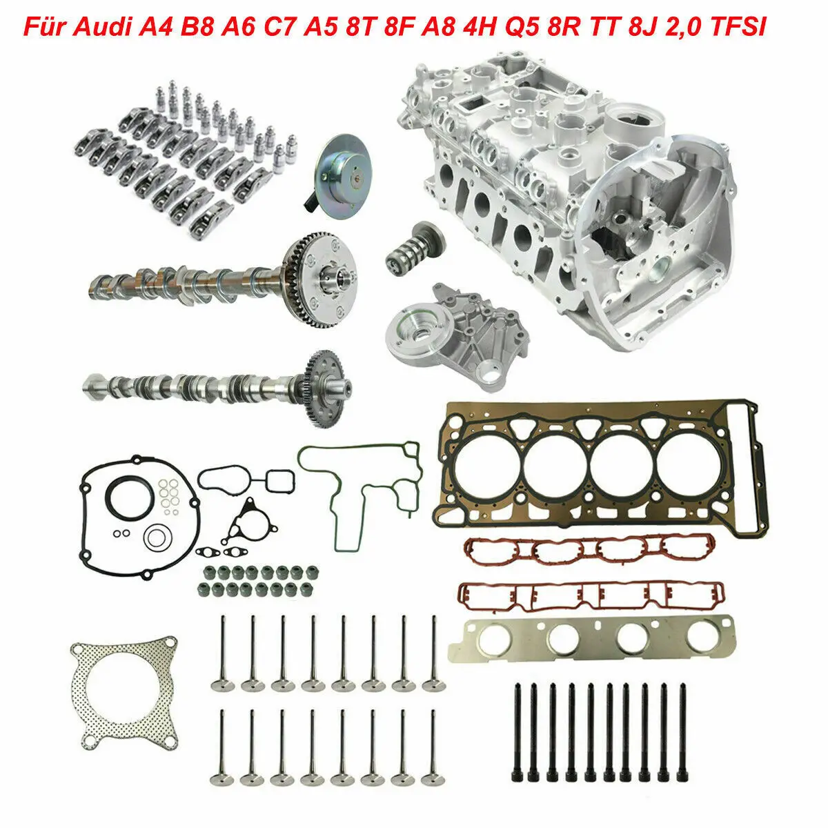 AP01 Cylinder Head Camshaft Valves Kit For Audi A4 B8 8K A6 C7 A8 4H Q5 8R 2,0 TFSI 06H103064AC, 06H103064L 06H103064LX