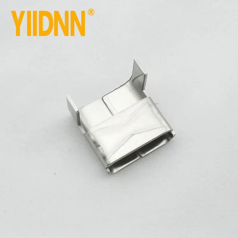 100pcs Steel Buckle 201 Stainless Steel LX Type Buckle Wing Seals Silver Tone