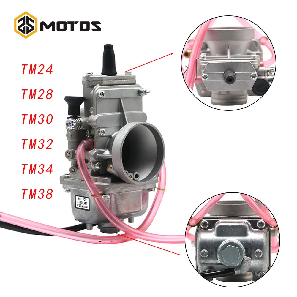 

ZS MOTOS Motorcycle Carburador For MIKUNI 32mm 34mm TM32 TM34 Flat Slide Smoothbore Carb For 200cc-250cc 4-Stroke Racing Motor