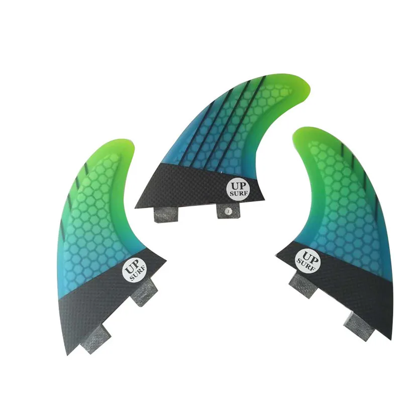 

Surfboard Double Tabs Fins Honeycomb Carbon Fiber Material M Size Fins Good Quality Tri Set Fins Hot Sales Free Shipping