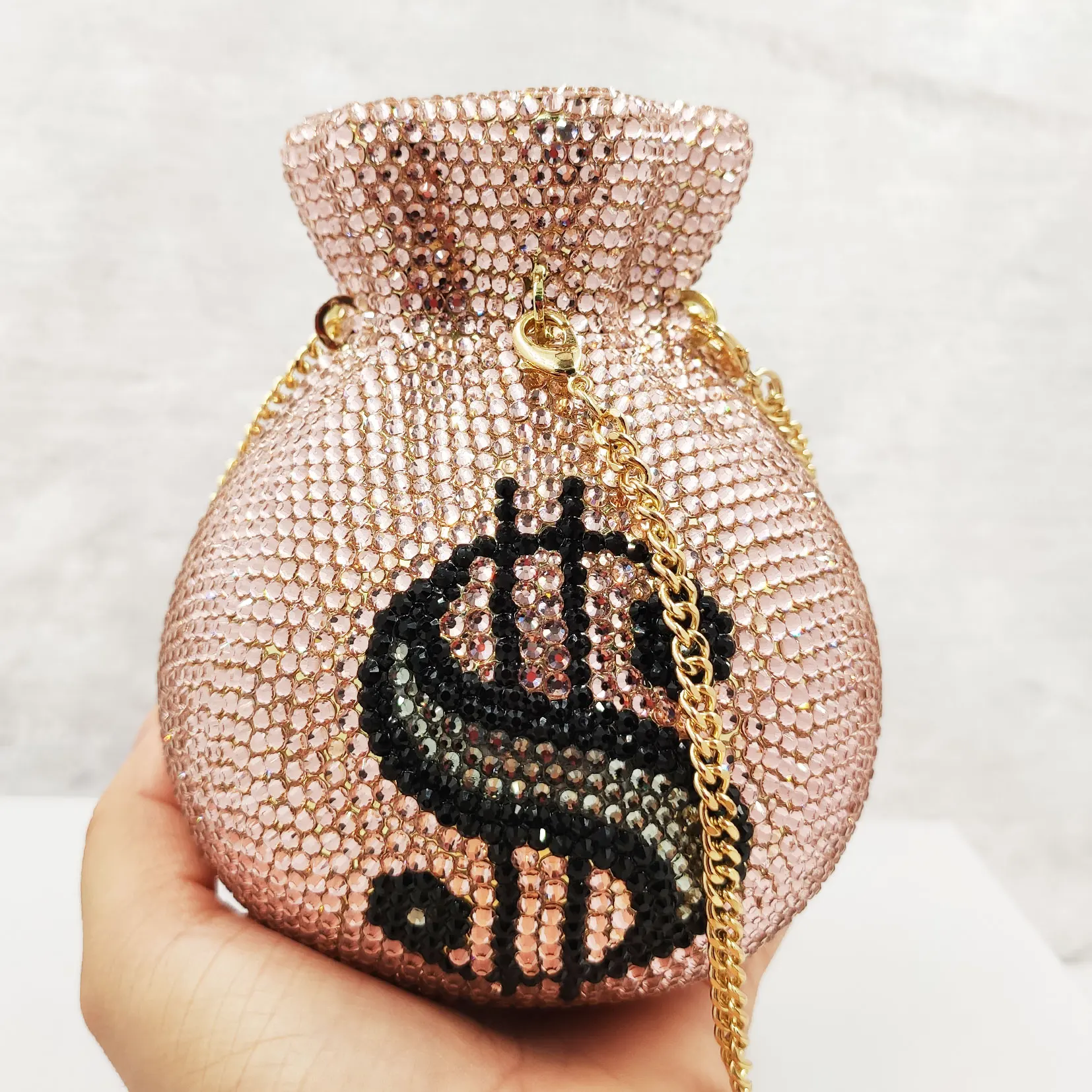 Fashion Champange Dollar Designer Handbags Women Party Purse Money Bags Ladies Wedding Evening Bag for Diamond Day Clutches S11