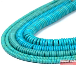 Wholesale Natural Flat round Blue Turquoises Spacer Beads 15