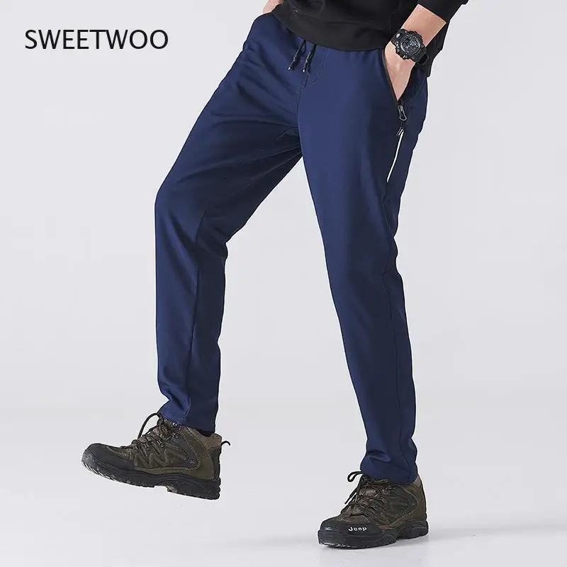 Picture 5: Winter 2021 Men's Casual Running Pants Slim Thicken Warm Sports Outdoor Hiking Pants Couples Hiking Ski Pants