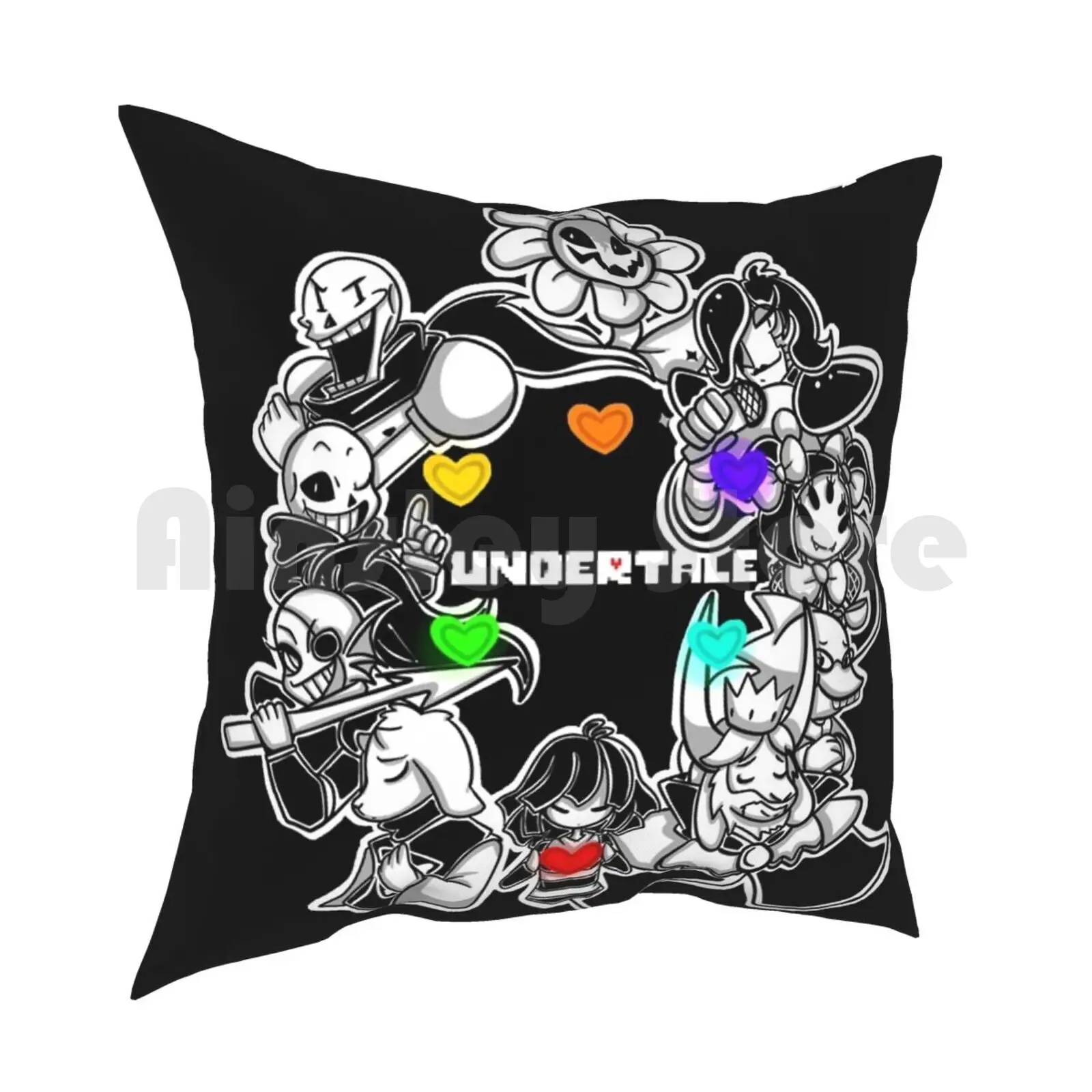 Undertale Pillow Case Printed Home Soft Throw Pillow Undertale Tumblr Hipster Frisk Sans Papyrus Flowey Rpg Role Indie