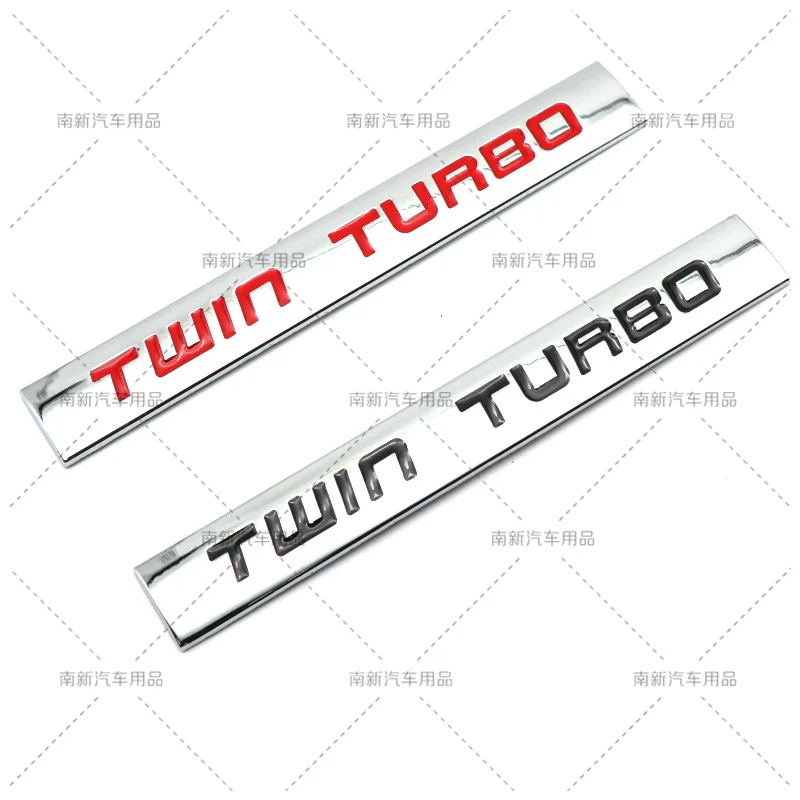 

3D Metal Twin Turbo Charged Car Logo Badge Rear Trunk Emblem Decal Car Stickers For Ford Lincoln Lexus Skoda Volvo Car Styling