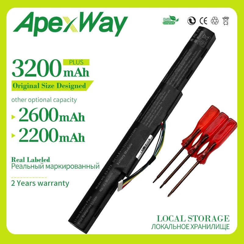 Apexway AS16A8K AS16A5K AS16A7K Laptop Battery for Acer Aspire E 15 Series E5-475G E5-476G E5-575G E5-576G E5-523G E5-553 E5-774