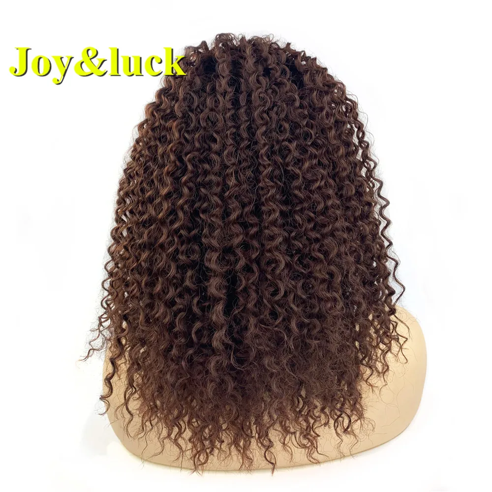 Joy & luck-coleta Afro rizada con cordón, moño de pelo corto para mujeres negras, moño de pelo sintético