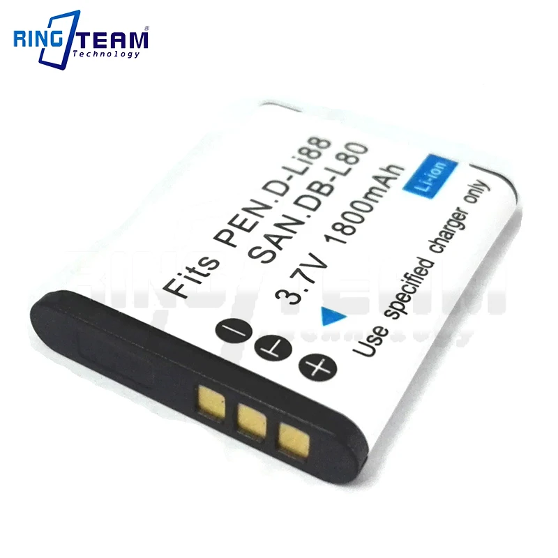 

1800mAh High-Capacity DB-L80 Battery Compatible with Sanyo VPC-CG10 CG20 CG88 CG100 Cameras - OEM Quality Replacement