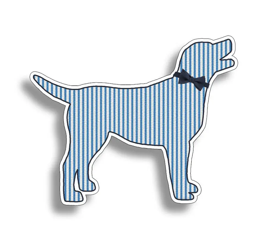 Seersucker Labrador Dog Sticker Blue Lab K9 Cup Laptop Car Window Bumper Decal