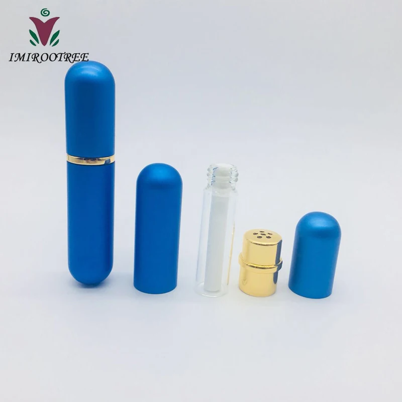 7sets/lot aluminum nasal inhalers with colors nasal inhaler for perfume with 48pcs high quality cotton wicks