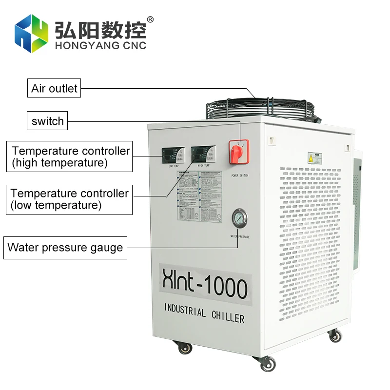 Optical Fiber อุณหภูมิควบคุม Chiller อุตสาหกรรม CO2เลเซอร์แกะสลักและตัด,cooling 500W 800W 1000W หลอดเลเซอร์