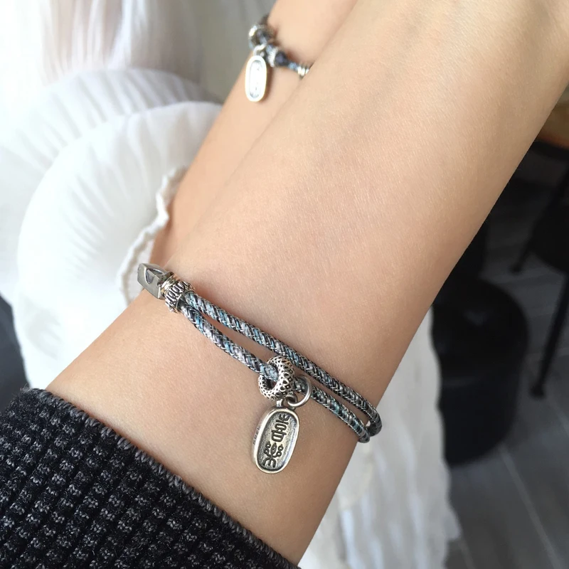 La Monada Chinese Thread For Hand 925 Sterling Silver Bracelet Women Moon Star Rope Couple Thread Bracelets For Women Silver 925