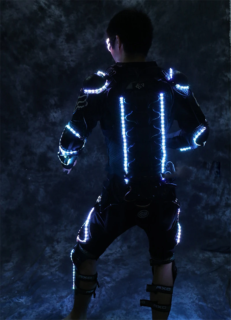Free shipping led light costume performance wear mens light up LED tron costume