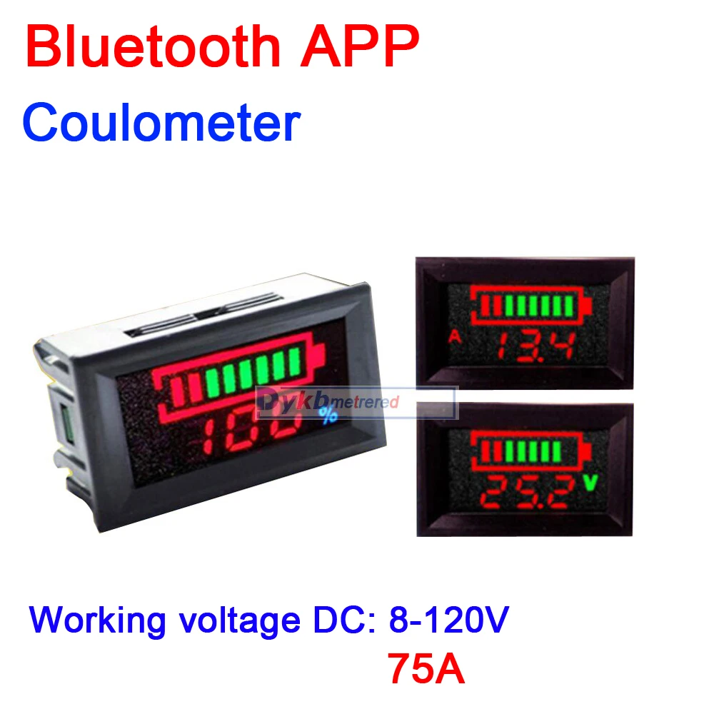 digital display Battery Monitor Capacity METER Bluetooth APP 4S 7S 8S 10S 13S 14S 16S 12V 24V 36V 48V 60V LiFePO4 Li-ion lithium