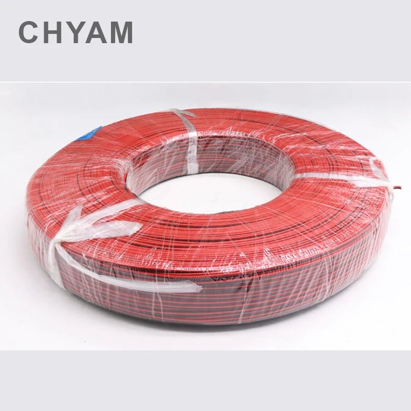 2 Pins Extension Cord 12AWG 14AWG 16AWG 18awg 20AWG Black And Red 2 Conductor Parallel Line Soft And Flexible Silicone Wire