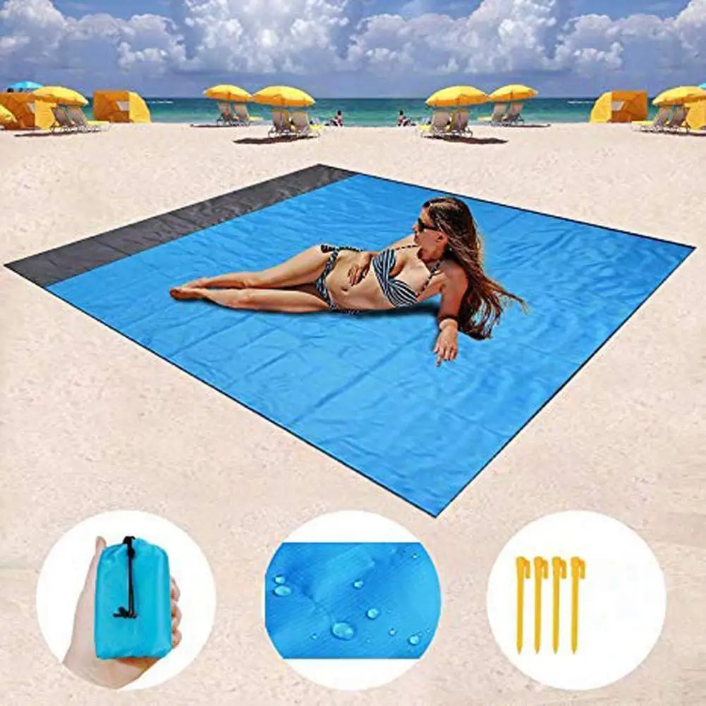 Outdoor Beach Mat Cushion Carpet Waterproof Sand Free Blanket Portable Folding Picnic Camping Mat 200x140cm Waterproof sandproof