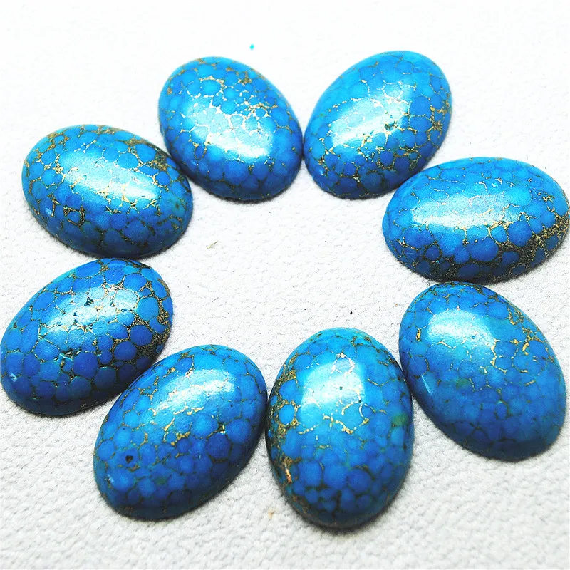 5PCS Natural Blue Turquoise Cabochons Nature Gemstone Oval Shape Good Quality20X25MM 22X30MM DIY Beads Accessories Top Sells