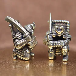 Wild Warrior Brass Knife Bead Japanese Samurai Pioneer Outdoor Survival Gadgets Lanyard Pendant Paracord Bracelets DIY Accessory