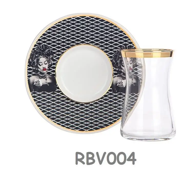 DOLBOVIBiev Bernardo 12 piece porcelain gilt tea cup pad RBV004 Dakota mug кружка coffee cup cup اكواب قهوه tazas