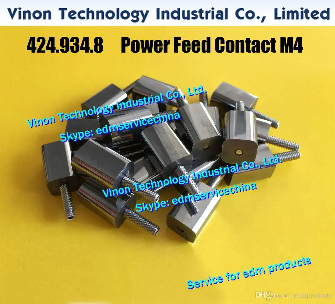 

(2pcs/lot) 424.934.8 edm Power Feed Contact A011 size:12x12x30 M4 for Agie AC150,AC250,AC270 Current supply tungsten steel-M4